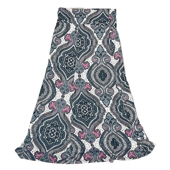 ShoSho Skirt Maxi Large XL High Waist Stretch Gray Pink Boho Hippie Festival - Picture 1 of 5